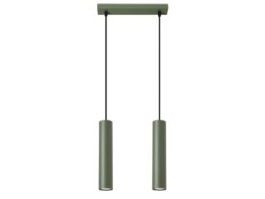 Miniatúra 12 - Dvojitá stropná lampa v farbe khaki s čiernymi kablami