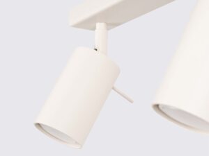 Miniaturka 2 - Detal dwóch białych reflektorów cylindrycznych plafonu sufitowego zbliżenie