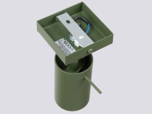 Miniaturka 3 - Wnętrze oliwkowej podstawy kinkieta z okablowaniem