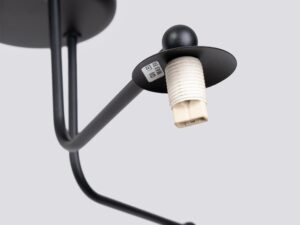 Miniaturka 6 - Gniazdo G9 lampy sufitowej trójramiennej czarnej z oznaczeniem LED MAX 8W