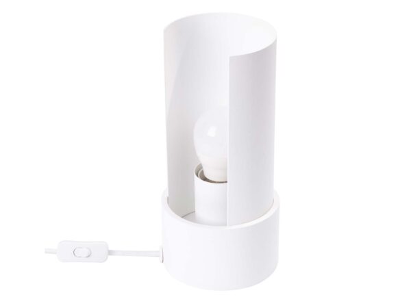 Lampka nocna biała z obrotowym kloszem cylindrycznym