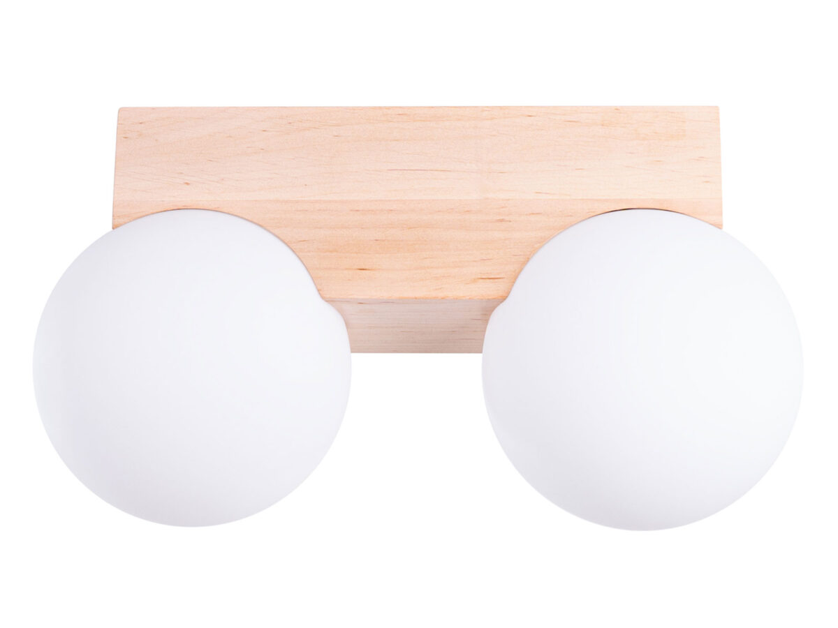 Deckenleuchte Holz mit Milchglas BOLDO 2
