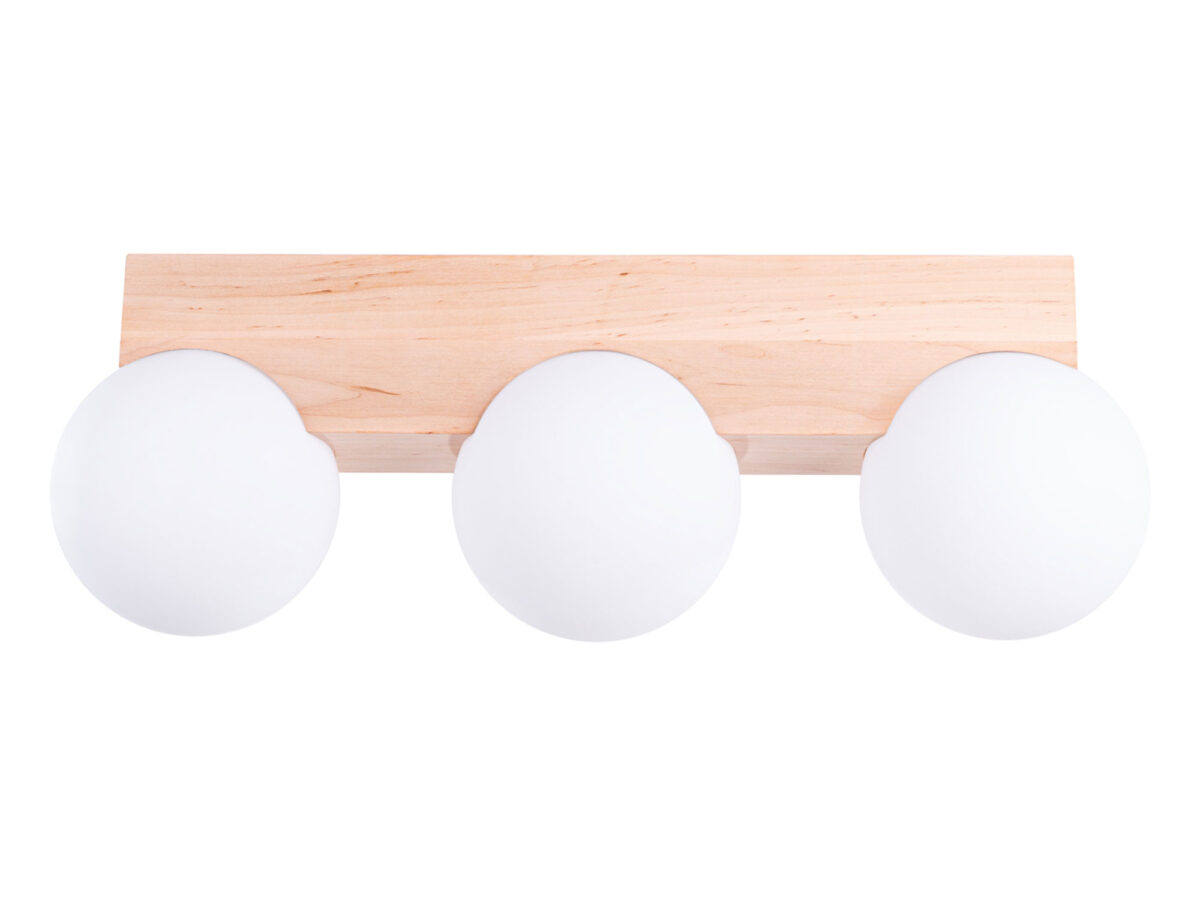 Deckenleuchte Holz mit Milchglas BOLDO 3