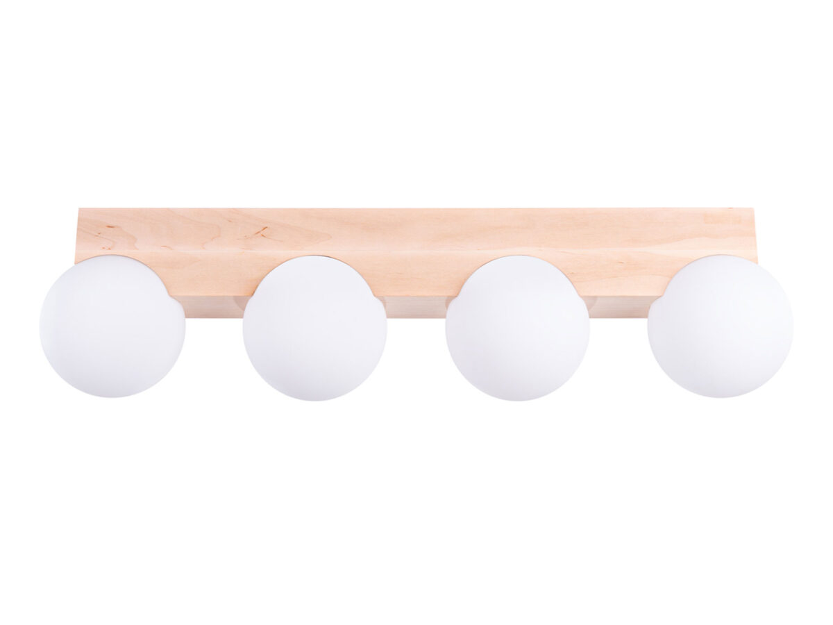 Deckenleuchte Holz mit Milchglas BOLDO 4