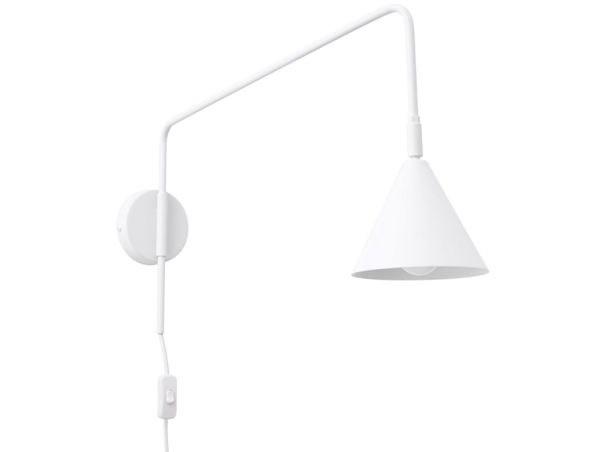 Weiße Wandleuchte mit Schalter 61 cm NOREN