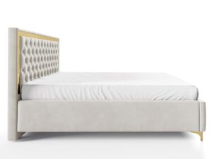 Miniatura 1 - Postel glamour krémové s prošívaným čelem ze zlatou rámem profil