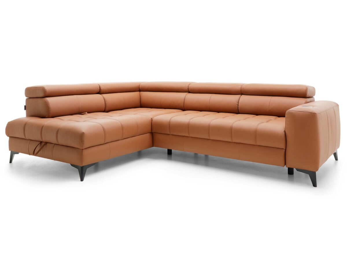 Polsterecksofa mit elektrischer Sitztiefenverstellung Baggio