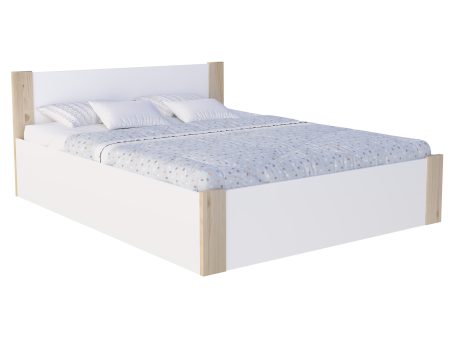 Łóżko z pojemnikiem białe nowoczesne do sypialni Corner