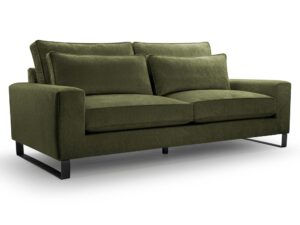 Miniaturka 9 - Sofa dwuosobowa w kolorze butelkowej zieleni z miękkimi poduszkami