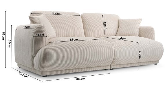 Miniaturka 24 - Sofa Nowoczesna Sprężyny Faliste Lazza Sofa