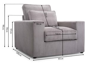 Miniatura 5 - Rozměrové schéma křesla Cobra z podanymi rozměry
