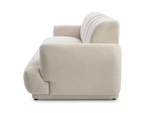 Miniaturka 3 - Kremowa sofa z szezlongiem ukazana z profilu bocznego