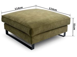 Miniatura 2 - Rozměrové schéma taburety oliwkowozielonej s kovovými nohami