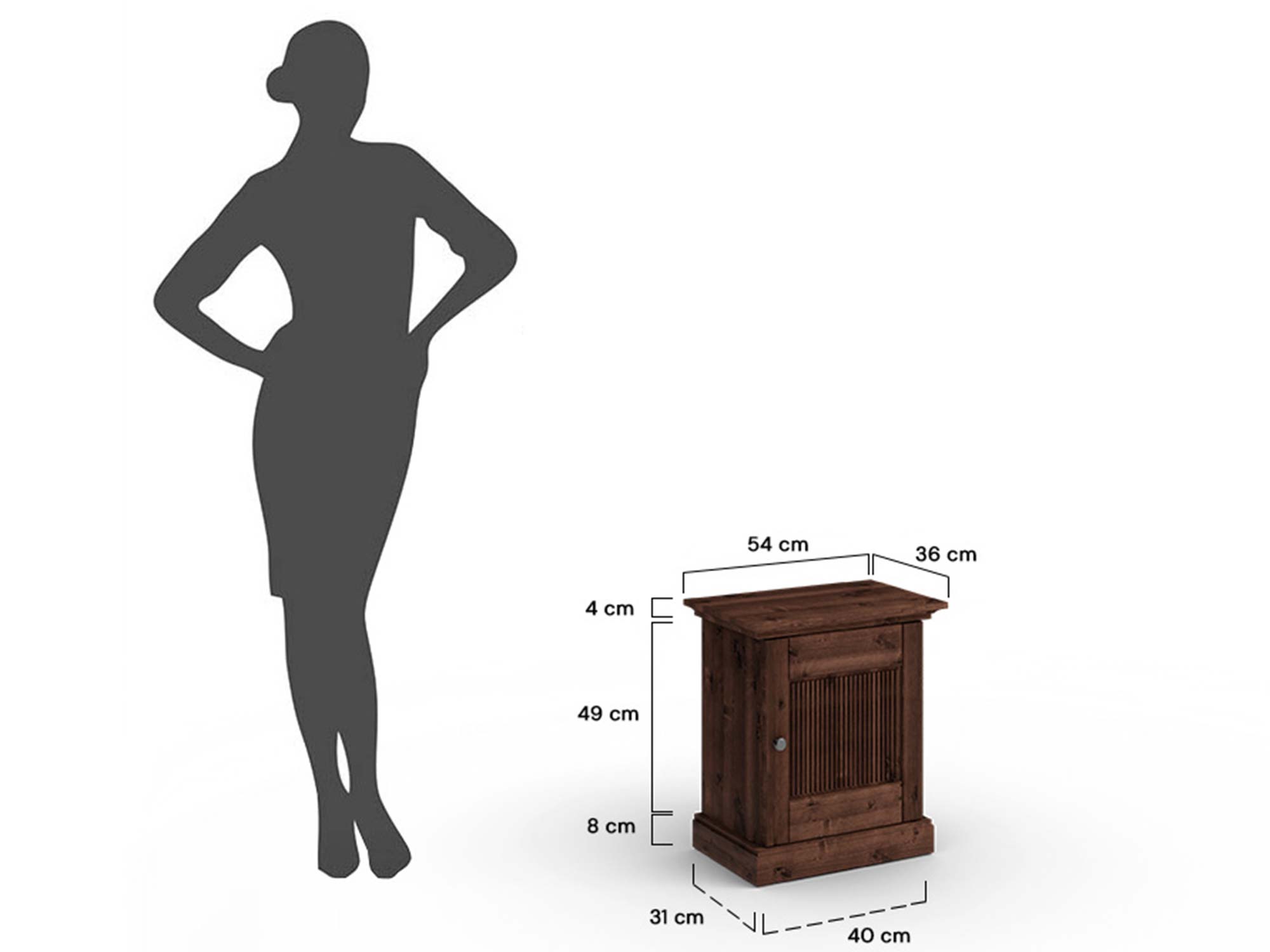 Kolekcja mebli drewnianych ciemnobrązowych w aranżacji sypialni z szafą i komodą
