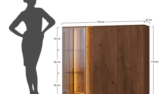 Miniaturka 17 - Klasyczna nowoczesna dębowa witryna Essentia