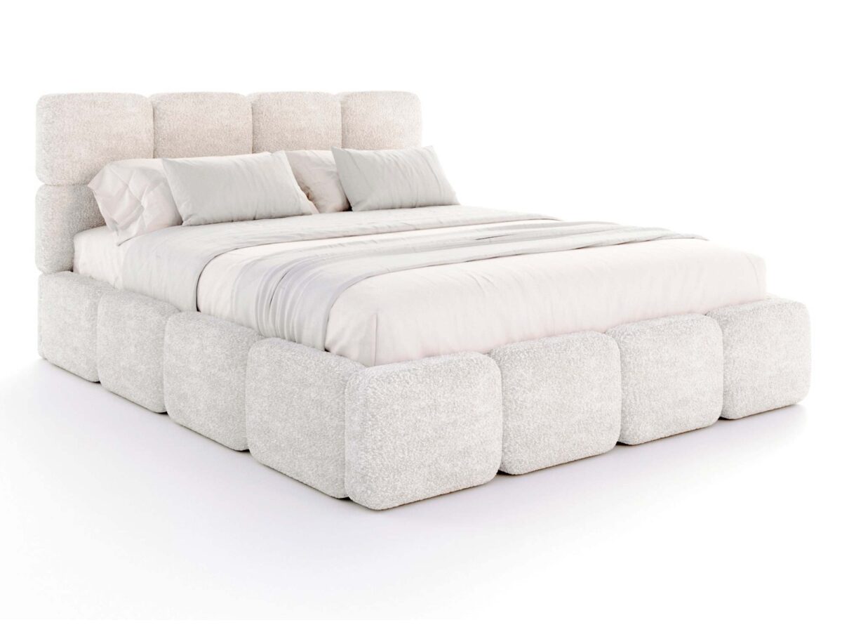 Polsterdoppelbett mit Bettkasten und Kopfteil Margot 140-180×200 cm