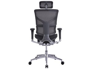 Miniaturka 1 - Fotel biurowy ergonomiczny czarny siatkowy tył konstrukcja aluminiowa