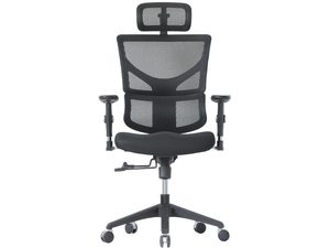 Miniatúra 8 - Ergonomické kancelárske kreslo čierne sieťované s čelom pohľad z frontu