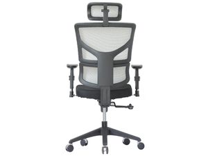 Miniatura 1 - Kancelářské křeslo ergonomiczny šedý siatkowy zadní strana konstrukce grafitová