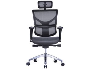 Miniatúra 4 - Ergonomické kancelárske kreslo čierne sieťované s čelom pohľad z frontu