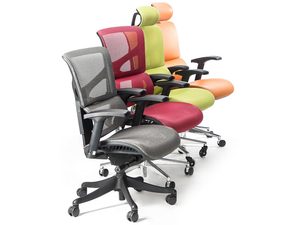 Miniaturka 4 - Fotele biurowe ergonomiczne siatkowe w różnych kolorach zestawienie