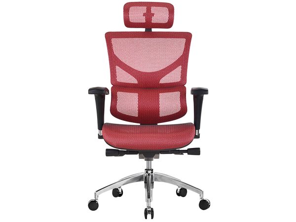 Vínový kancelářské křeslo ergonomiczny siatkowy s čelem čelní