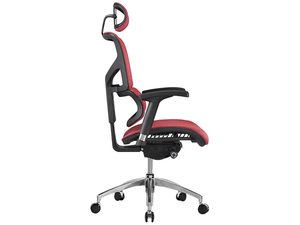 Miniaturka 3 - Bordowy fotel biurowy ergonomiczny siatkowy profil z mechanizmem