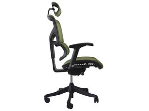 Miniaturka 3 - Fotel biurowy ergonomiczny zielony siatkowy z zagłówkiem profil