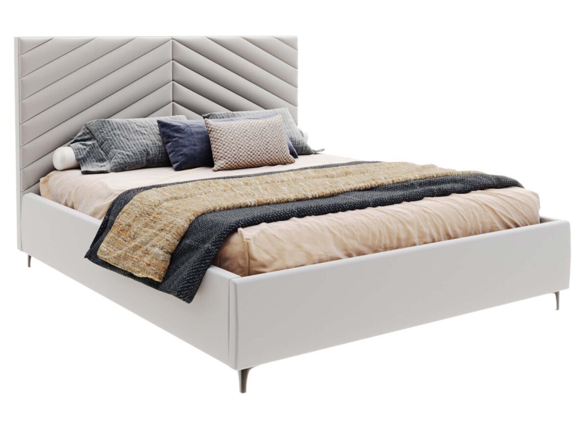 Designer-Polsterbett mit Bettkasten und Steppkopfteil Fiorella 90-180×200 cm
