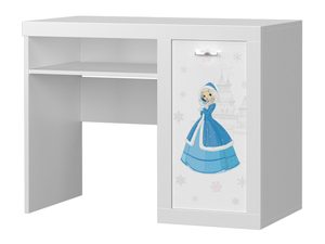 Miniatura 4 - Bílé psací stůl dětské s motivem sněžné princezny a policí perspektiva
