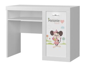 Miniatura 6 - Bílé psací stůl dětské z motivem myszki dívky a policí perspektiva