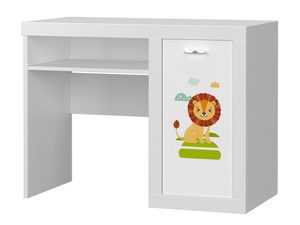 Miniatura 9 - Psací stůl dětské bílé z motivem lwa a policí perspektiva