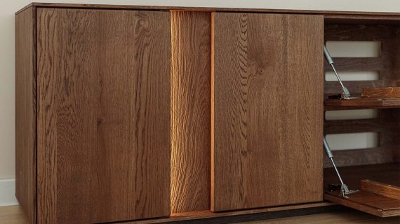 Miniaturka 8 - Nowoczesna dębowa szafka RTV 185 cm Essentia