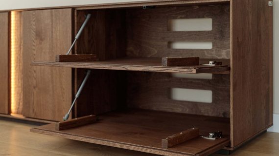 Miniaturka 7 - Nowoczesna dębowa szafka RTV 185 cm Essentia