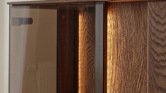 Miniaturka 3 - Nowoczesna dębowa szafka RTV 185 cm Essentia