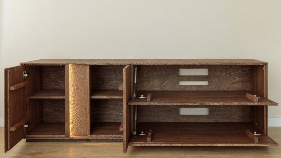 Miniaturka 17 - Nowoczesna dębowa szafka RTV 185 cm Essentia