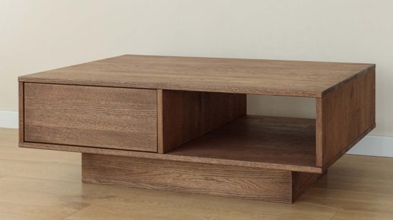 Miniaturka 1 - Klasyczny dębowy nowoczesny stolik Essentia