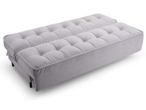 Miniaturka 4 - Rozłożona sofa do spania w jasnoszarej tkaninie z pikowaniem