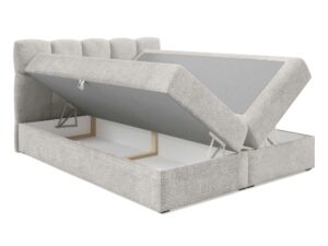 Miniatura 9 - Světle šedé kontinentální postel z otevřeným dvojitým úložným prostorem na lůžkoviny