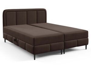 Miniaturka 4 - Szare łóżko tapicerowane kontynentalne z pionowymi panelami eleganckie