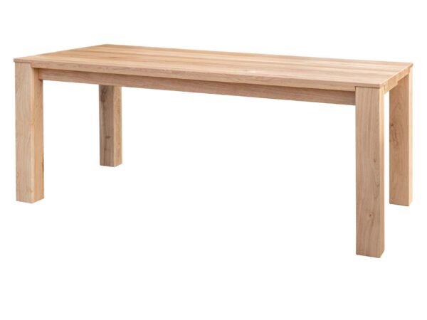 Stůl dubový z masywnym deskou na bílém pozadí miniatura