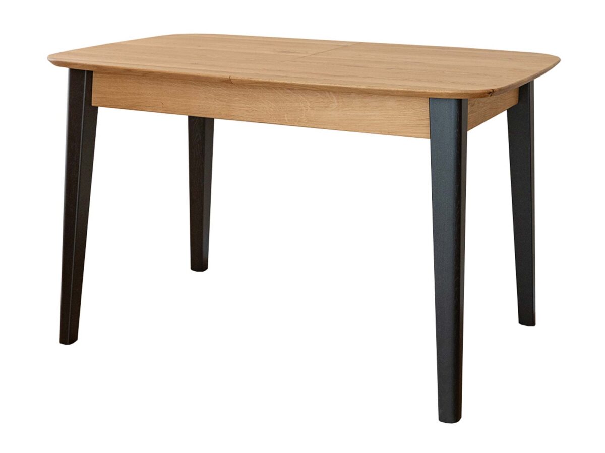 Minimalistický rozkládací stůl z dubu na černých nohách 120-165 cm Basic