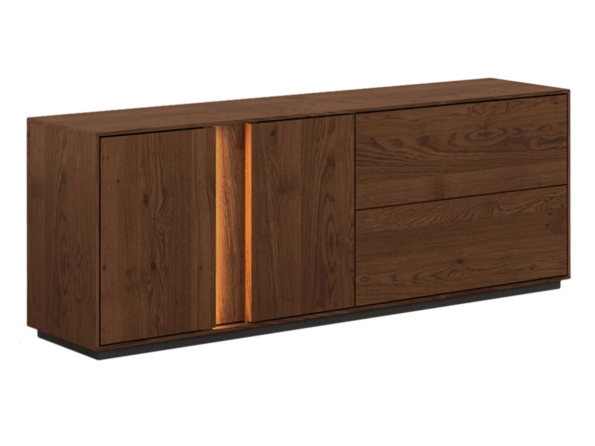 Elegantní 4dveřový TV stolek 165 cm s LED osvětlením Essentia