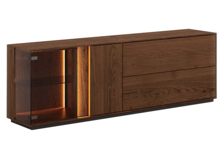 Nowoczesna dębowa szafka RTV 185 cm Essentia