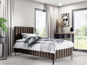 Miniatura 7 - Jednolůžková postel hnědé čalouněné v elegantní aranžmá interiéru