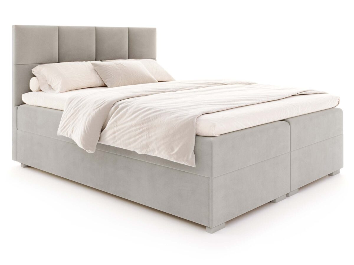 Boxspringbett mit Polsterkopfteil und Bettkasten Kai