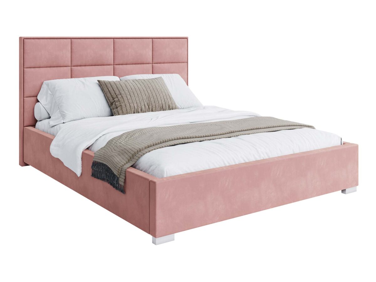Elegantes Polsterdoppelbett mit Zierkopfteil & Bettkasten Grace 120-180x200cm