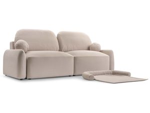 Miniaturka 5 - Sofa dwuosobowa beżowa z legowiskiem dla zwierzaka widok z boku