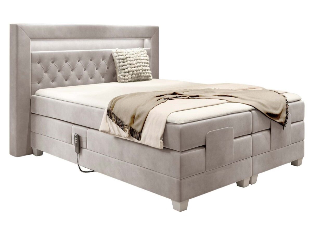 Elektrisches Boxspring-Doppelbett mit LED Paco