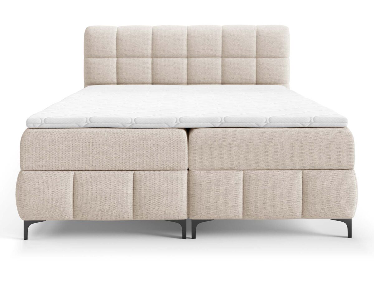 Loft Boxspring-Doppelbett mit Metallfüßen Cleanic
